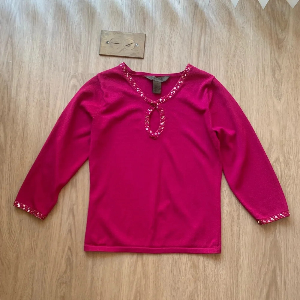 y2k JohnPaulRichard Pink Sequin Top